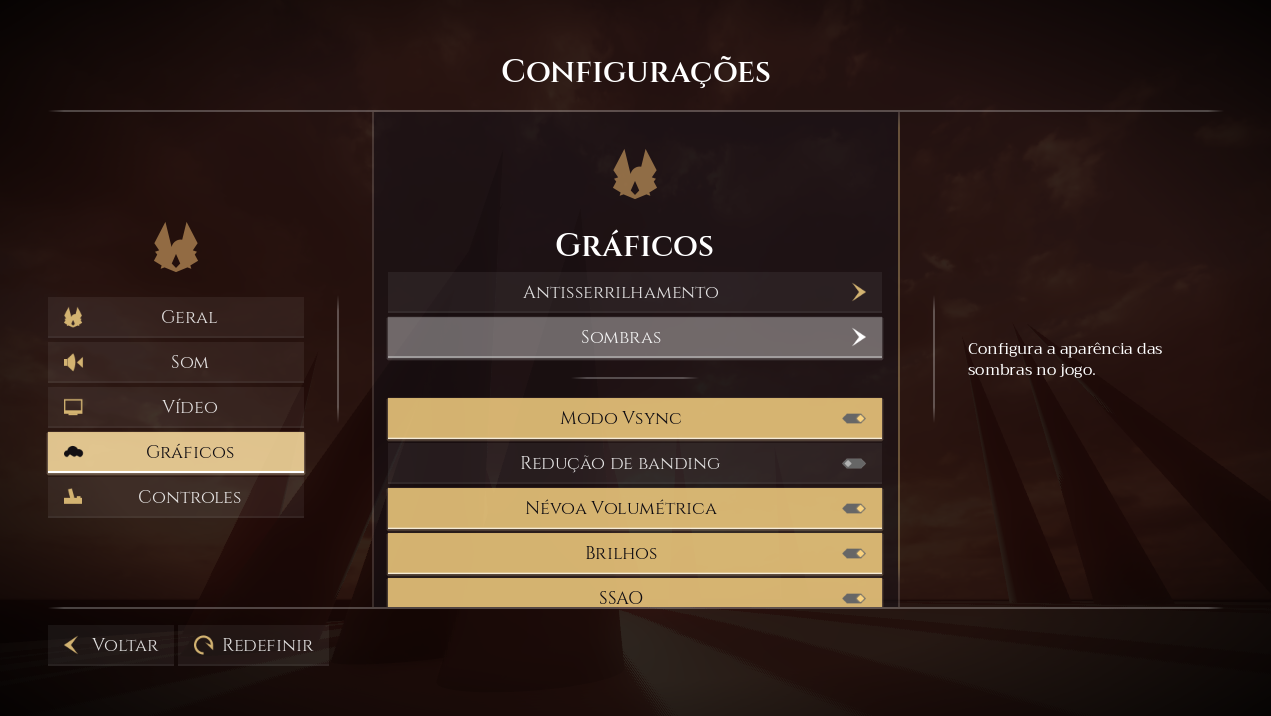 Estilos das configurações avançadas.
